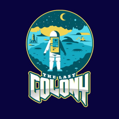 Illustrated Gaming Logo Maker with an Outer-Space Graphic 1749s-2926