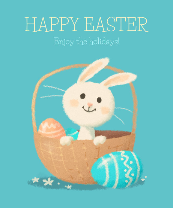 Easter T-Shirt Design Template with Funny Bunny Illustrations