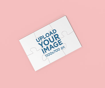 Puzzle Mockup With a Plain Background 