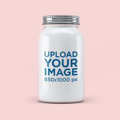 Mason Jar Mockup on a Plain Surface