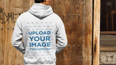 Back-View Video of a Man Wearing a Hoodie