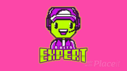Animated 8 bit Logo Maker Featuring a Cute Character