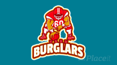 Animated Sports Logo Template for a Football Team Featuring a Football Player