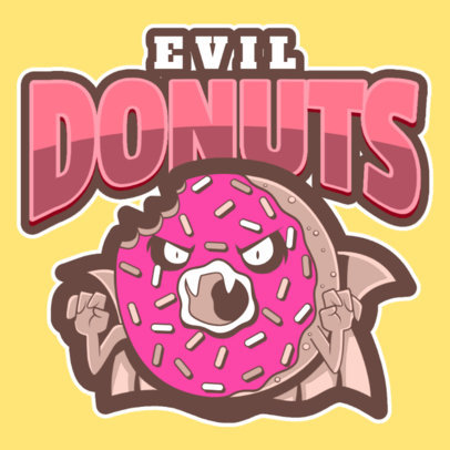 Sports Logo Template with an Evil Donut Clipart