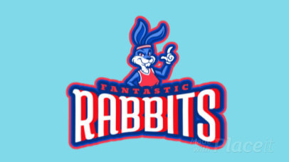 Animated Sports Logo Template Featuring a Bunny Character Graphic