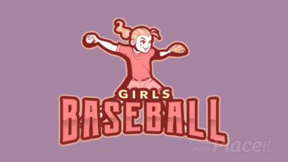 Animated Baseball Logo Template Featuring a Female Player 172ii-2935