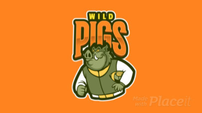 Animated Mascot Logo Template Featuring a Wild Pig 