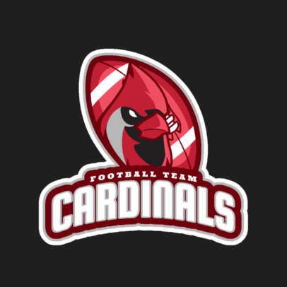 Football Logo Maker Featuring a Cardinal Mascot