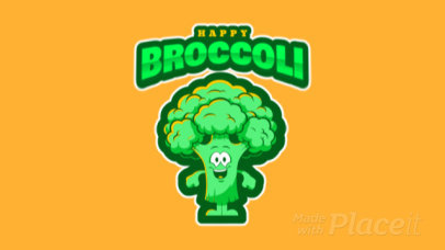 Animated Logo Template with a Broccoli Mascot Clipart 484m-2933