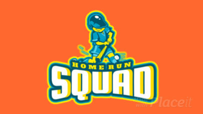 Baseball Logo Template with an Animated Player Character