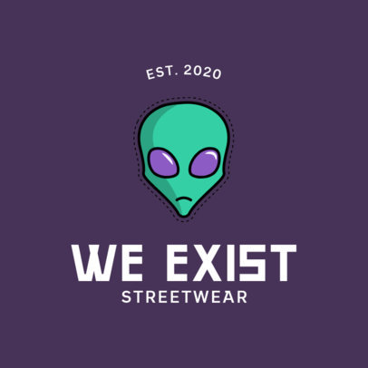 Logo Template for an Urban Clothing Brand Featuring Space Graphics