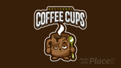 Animated Mascot Logo Maker Featuring a Sleepy Coffee Cup Cartoon 484n-2928