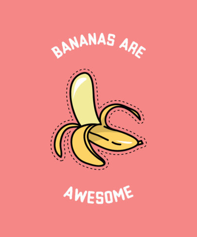 VSCO-Inspired T-Shirt Design Template with a Banana Sticker
