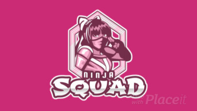 Animated Logo Creator with a Female Ninja Graphic