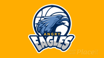 Animated Logo Template with an Eagle Graphic for a Basketball Team 