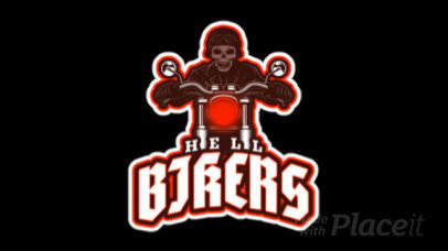 Animated Gaming Logo Template Featuring a Skeleton Biker Clipart 1745m-2928
