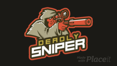 Animated Logo Template for Gamers With a Sniper Illustration