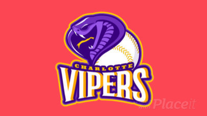 Animated Baseball Logo Template for a Sports Team With a Poisonous Snake Clipart 1748r-2933