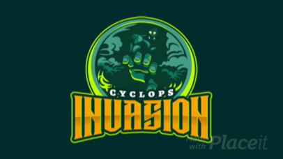 Animated Logo Generator for a Gaming Squad Featuring a Cyclops Illustration 1877m-2933