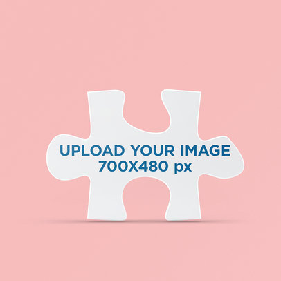 Mockup of a Puzzle Piece Standing on a Flat Surface