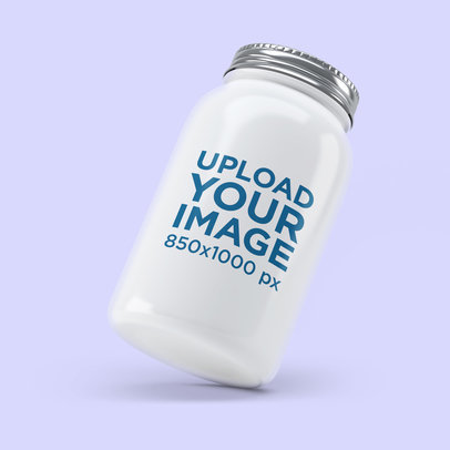 Mockup of a Mason Jar Featuring a Customizable Background