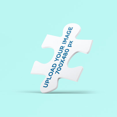 Mockup of a Puzzle Piece with a Customizable Background 2694-el1