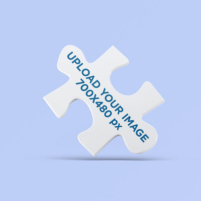 Mockup of a Puzzle Piece Featuring a Customizable Background 