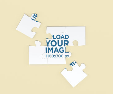 Mockup of a Puzzle with Two Pieces Unmatched 2686-el1