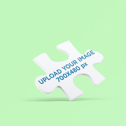 Mockup of an Angled Piece of Puzzle on a Customizable Surface 2696-el1