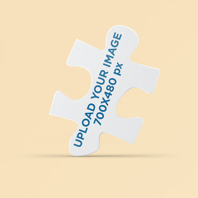 Mockup of a Single Puzzle Piece Against a Customizable Background