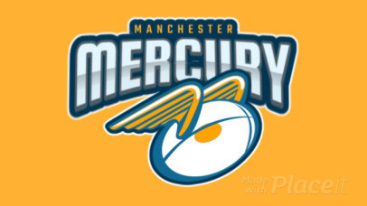 Animated Rugby Logo Maker Featuring a Speeding Winged Ball 1619j-2930