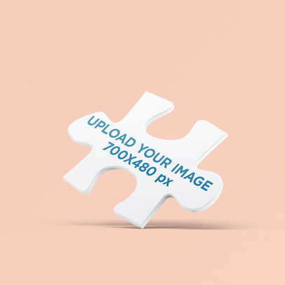 Mockup of an Angled Piece of Puzzle 