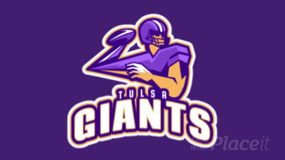 Animated Sports Logo Maker with a Dynamic Illustration of a Football Player