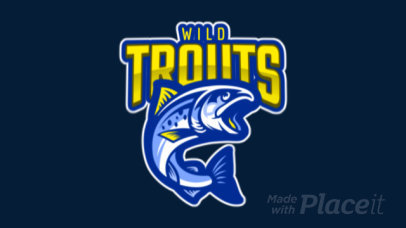 Animated Mascot Logo Maker for Sports Teams With a Wild Trout Illustration 