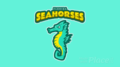 Animated Logo Maker for a Sports Team Featuring a Seahorse Clipart 120jj-2932