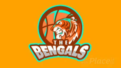 Animated Sports Logo Generator for Basketball Teams With an Angry Tiger Graphic 