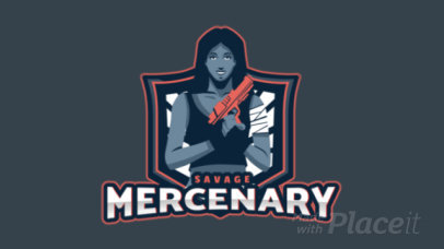 Shooting Game Animated Logo Maker with a Fearless Female Character 1744g-2930