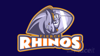 Animated Football Logo Template Featuring an Aggressive Rhino Illustration 1748s-2932