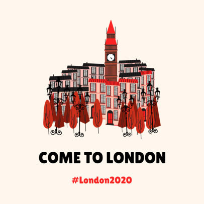 Instagram Post Design Template with a London Illustration