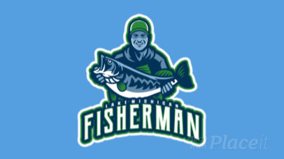 Animated Logo Maker for a Fishing Team Featuring a Happy Fisherman 29aa-2932