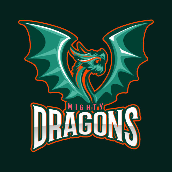 Gaming Logo Template Featuring a Winged Dragon Graphic