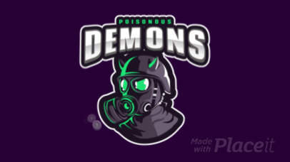 Animated Gaming Logo Maker with the Illustration of a Horned Gas Mask