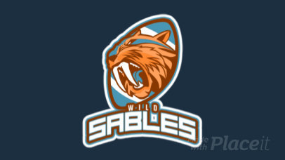 Animated Football Logo Template With a Saber-Toothed Cat Illustration 245tt-2937