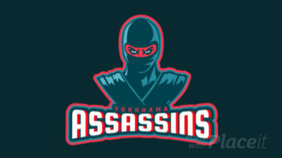 Animated Gaming Logo Maker Featuring an Anonymous Ninja Warrior 1748v-2930