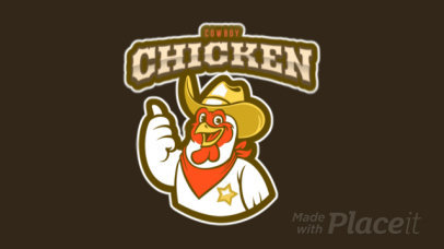 Animated Sports Logo Maker Featuring a Cowboy Chicken Mascot 120oo-2927