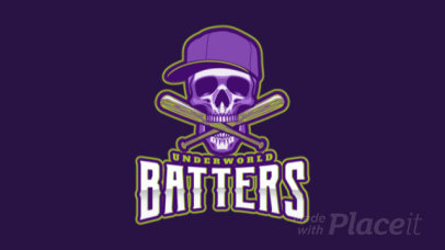 Epic Baseball Logo Generator Featuring an Animated Skull with Bates 172nn-2929