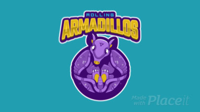 Animated Mascot Logo Generator with a Cute Armadillo 120nn-2929