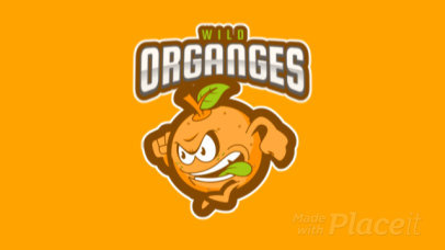 Animated Sports Logo Creator Featuring an Orange Mascot
