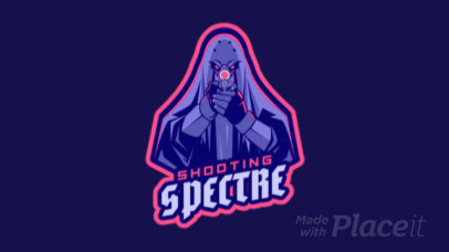 Animated Gaming Logo Creator Featuring a Shooting Ghost 1743z-2929