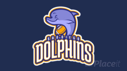 Animated Sports Logo Maker with a Dolphin Graphic for a Football Team